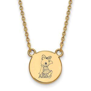 14K Plated Silver Alpha Xi Delta Small Enamel Mascot Necklace